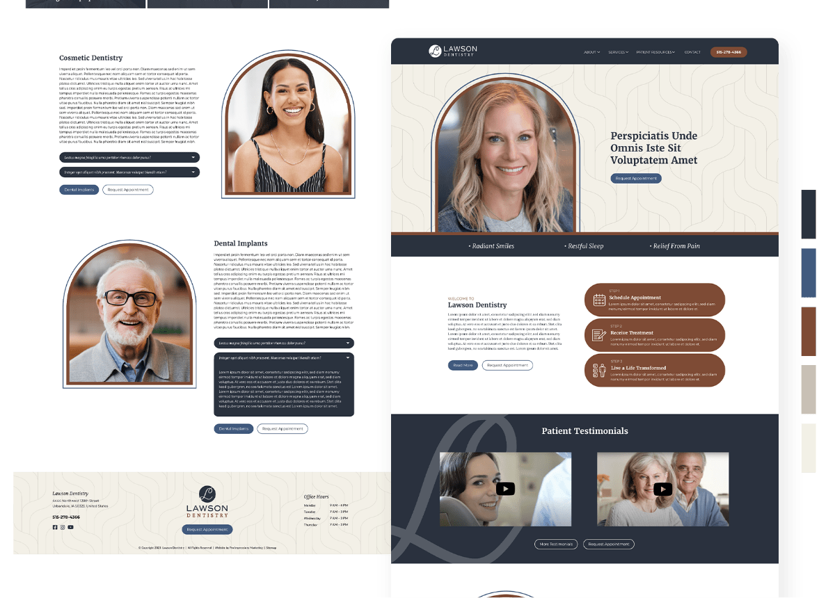 Website Redesign of LAWSON DENTISTRY with brand new logo, Brand Identity Development and SEO Content Writing