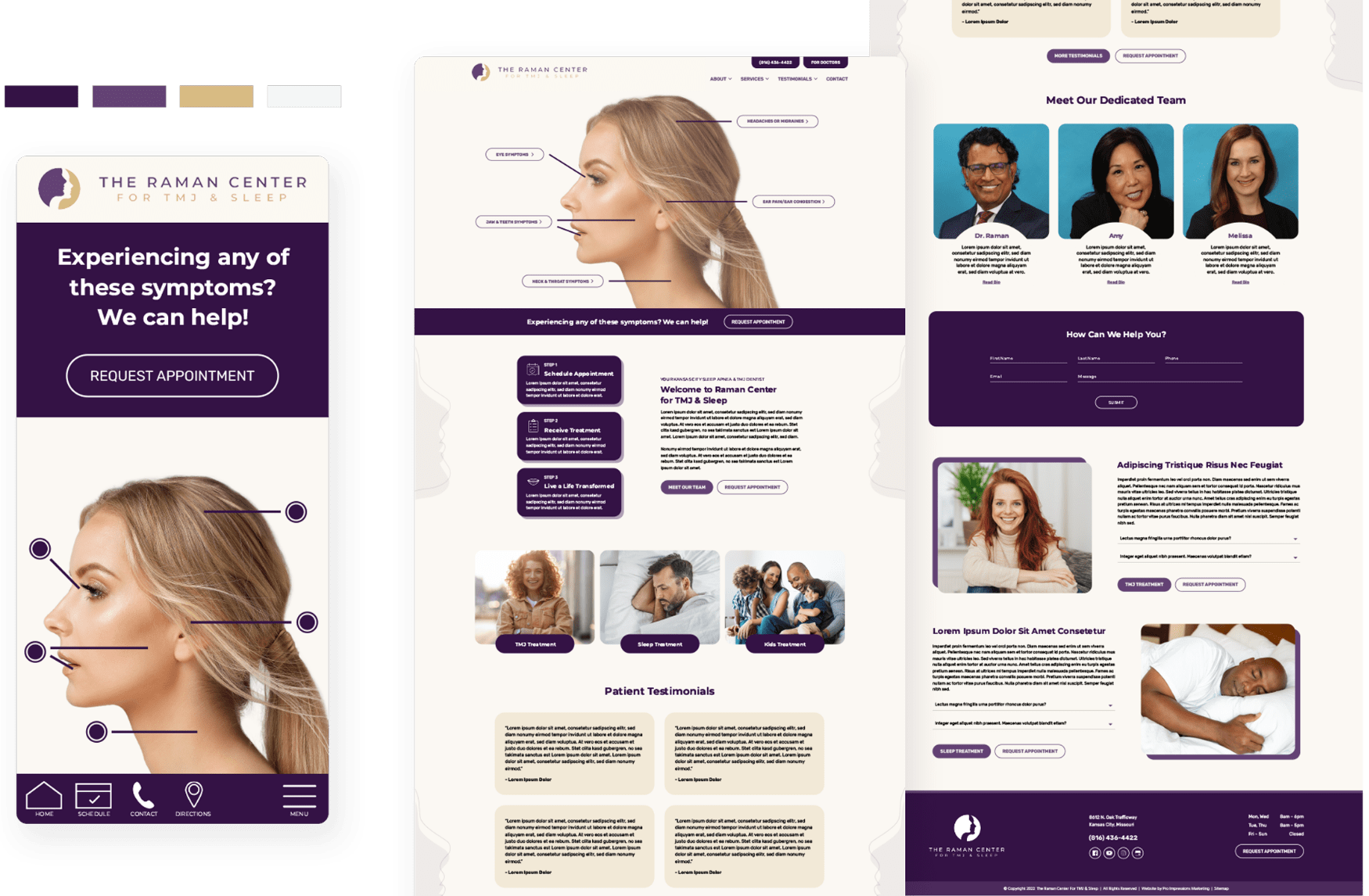 Raman-Redesign-Feature Website Redesign of RAMAN CENTER FOR TMJ & SLEEP with brand new Brand Identity Development and SEO Content Writing