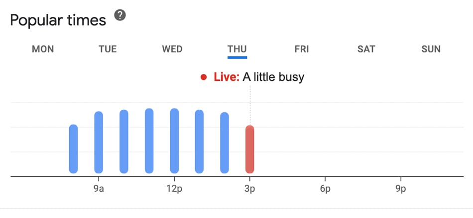 screenshot of a graphic depicting popular times