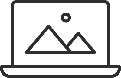 icon of a mountain and sun on a computer screen