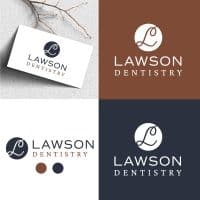 dental logo branding with business cards and colors