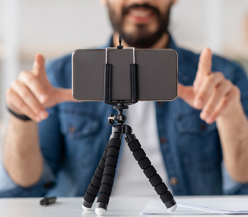 Man recording video