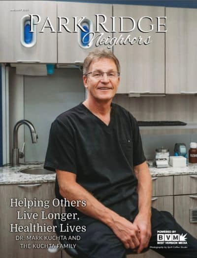 Magazine cover with dentist