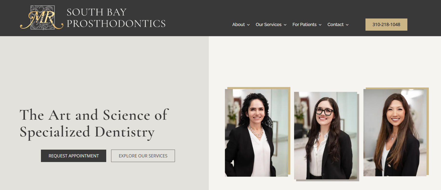 dental branding on website for office with mulitple locations