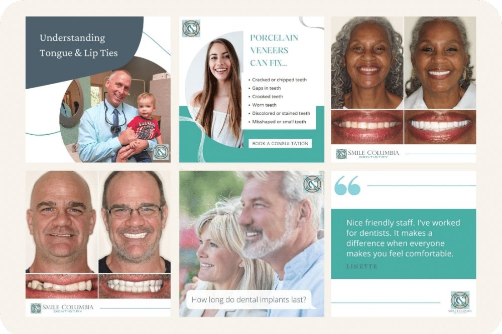 examples of social media posts dentist have used to drive engagement.