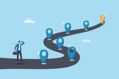 Illistrated map with roadblocks