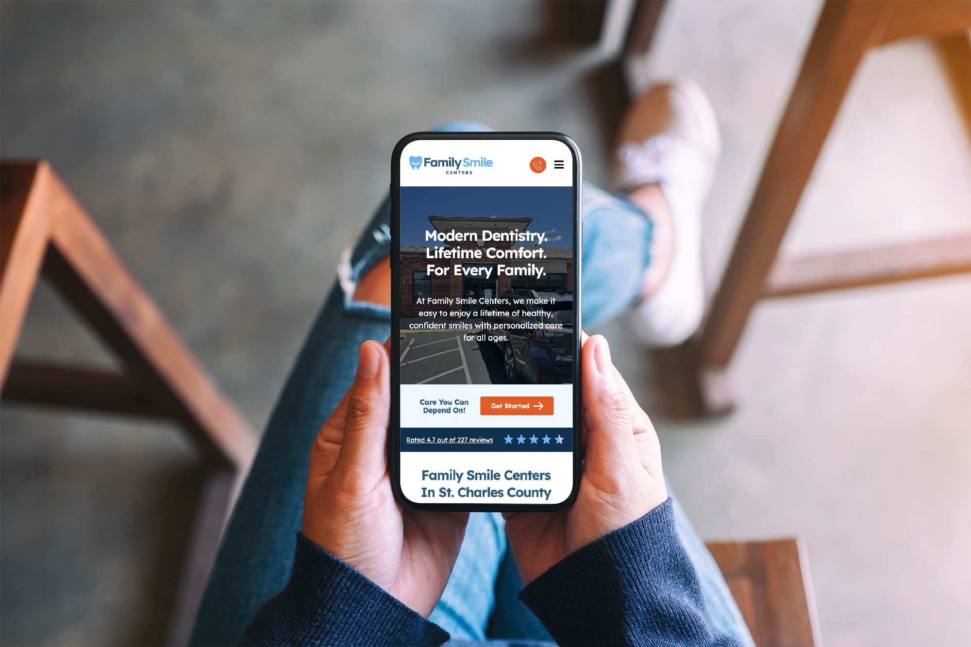 SEOCopyService-min Dental website on mobile promoting SEO-optimized patient care services.