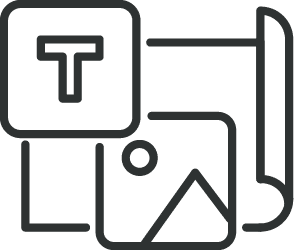 brand identity Text, image, and document elements, symbolizing content creation or multimedia design.